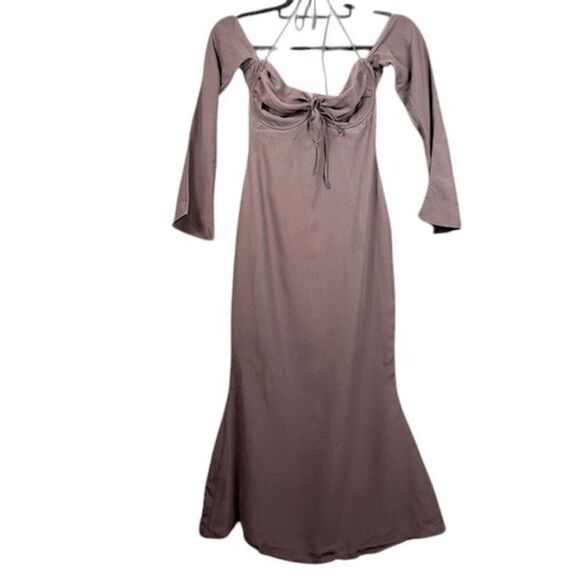 House of CB Naomi Halter Midi Dress Espresso Brown Back Zip Plus Cup Size XS - Picture 3 of 16